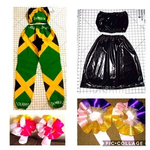Bandanna crop top pants set and ruffle socks
